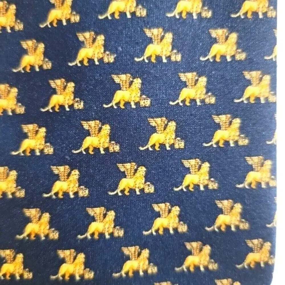 Italian Silk Necktie‎ Pura Seta Blue Office Career Workwear - Picture 4 of 8